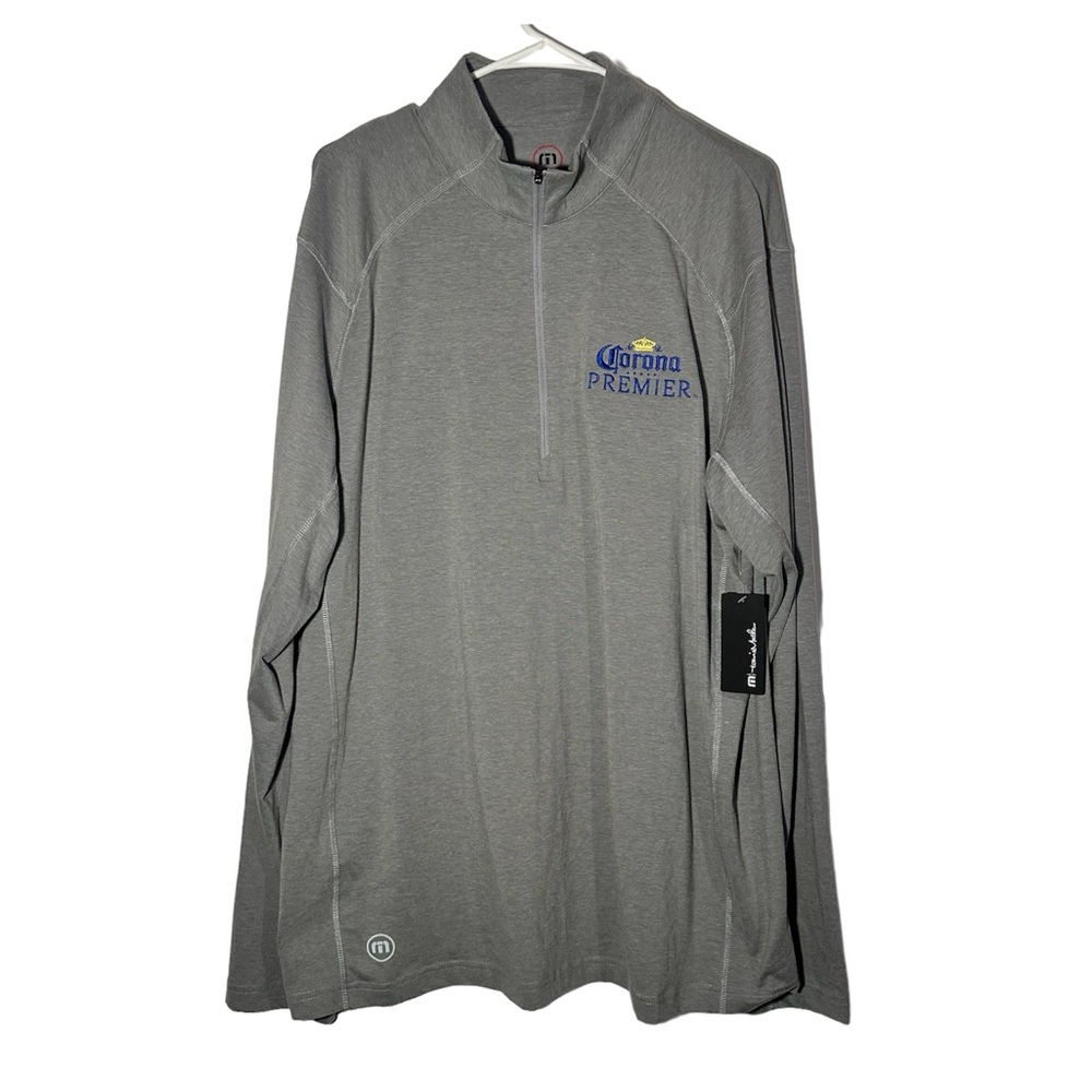 NWT Travis Mathew Yanks Half Zip Pullover Heather Gray Corona Premier Golf XL